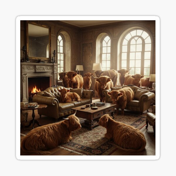 Item preview, Highland cow living room  designed and sold by Md1982.