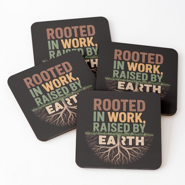 Item preview, Rooted in Work Raised by Earth Minimalist Quote designed and sold by Slavicsoul.
