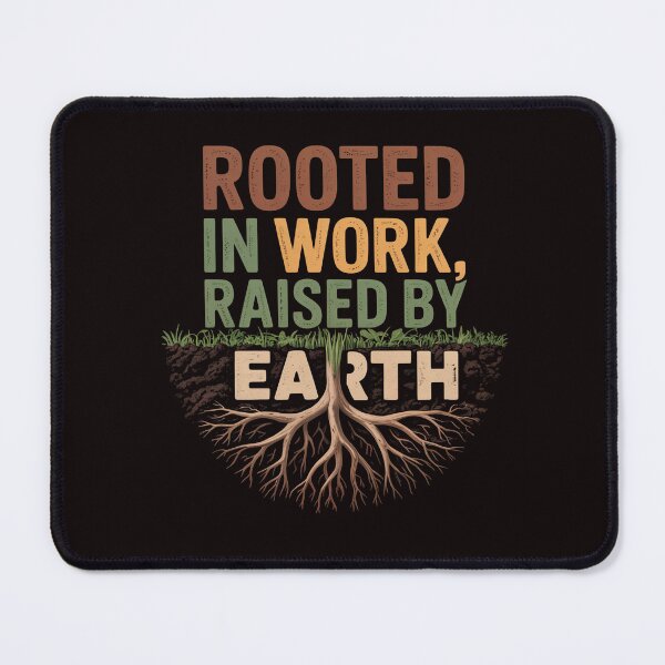 Item preview, Rooted in Work Raised by Earth Minimalist Quote designed and sold by Slavicsoul.