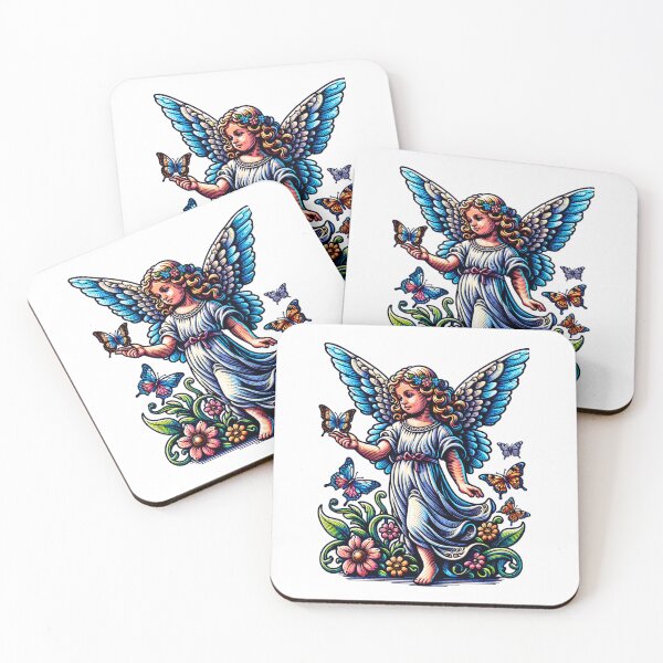 Item preview, Whimsical Angel and Butterflies – Vintage Floral Fantasy Art designed and sold by Broken Minimalister.