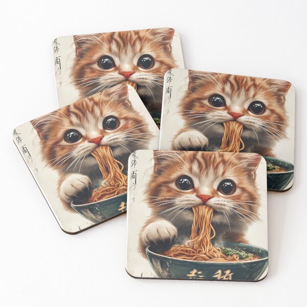Item preview, Kitten eating Ramen  designed and sold by PrestonSquires.