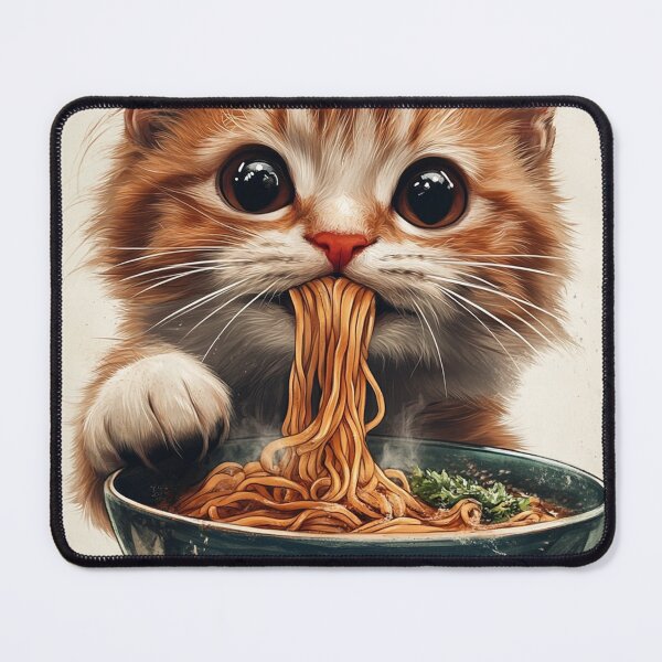 Item preview, Kitten eating Ramen designed and sold by PrestonSquires.