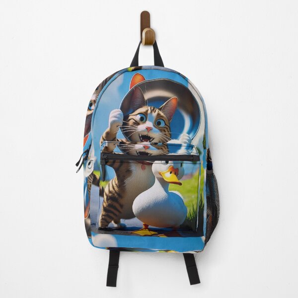 Item preview, a 3D comical Cat playing with white duck designed and sold by eskomantyla.