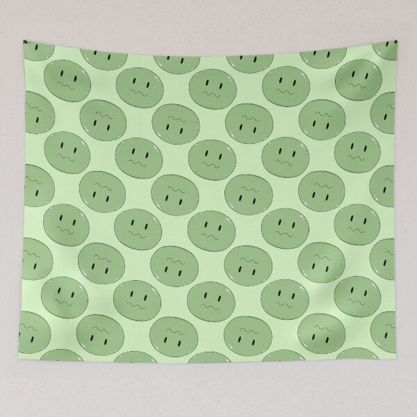 Item preview, Green Nausea face seamless pattern designed and sold by YQvibe Studio.