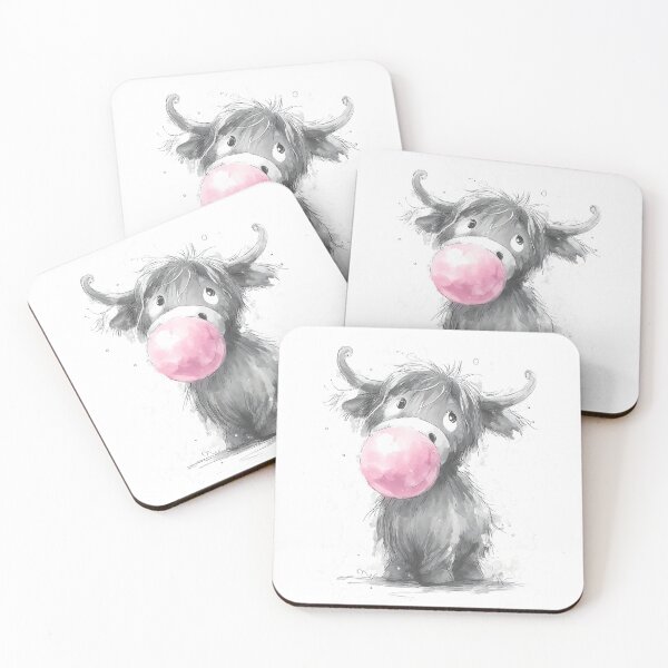 Item preview, Cute Highland cow with chewing gum designed and sold by DerSenat.