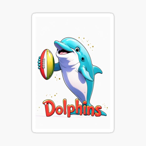 Item preview, "Funny Dolphin Rugby Sketch – Dolphins NRL Inspired Art" designed and sold by KnzSHOPPING.