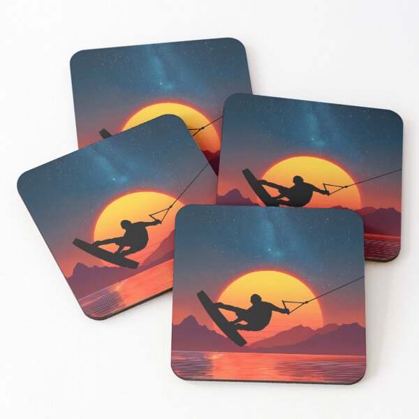 Item preview, Wakeboard at sundown - red designed and sold by Mikakujumi.