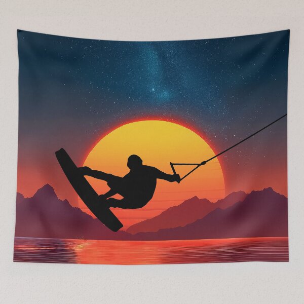Item preview, Wakeboard at sundown - red designed and sold by Mikakujumi.