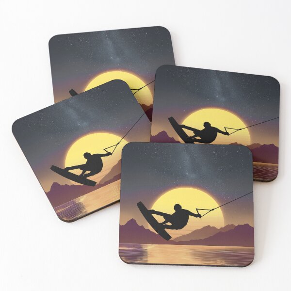 Item preview, Wakeboard at sundown - night designed and sold by Mikakujumi.