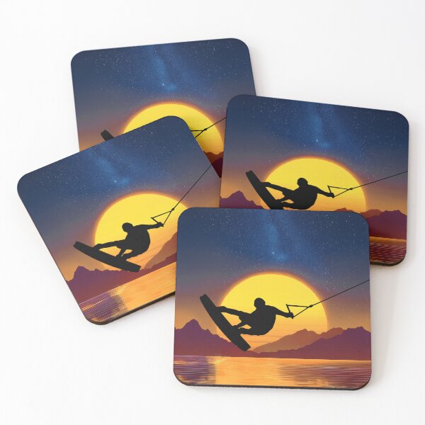 Item preview, Wakeboard at sundown - yellow designed and sold by Mikakujumi.