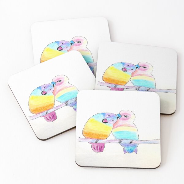 Item preview, cute colourful birds drawing designed and sold by NivyasArtistry.