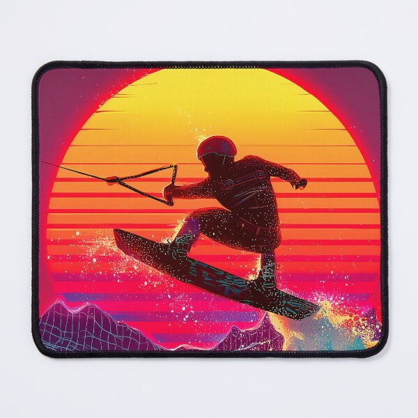 Item preview, Retro Neon Wakeboard at sundown - pink designed and sold by Mikakujumi.