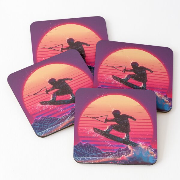 Item preview, Retro Neon Wakeboard at sundown - purple designed and sold by Mikakujumi.