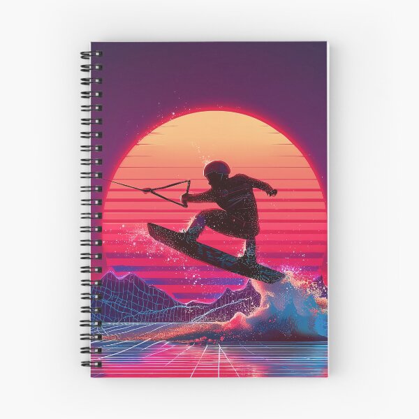 Item preview, Retro Neon Wakeboard at sundown - purple designed and sold by Mikakujumi.