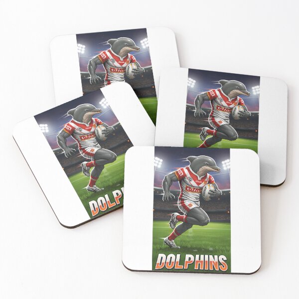 Item preview, "Funny Dolphin Rugby Sketch – Dolphins NRL Inspired Art" designed and sold by KnzSHOPPING.