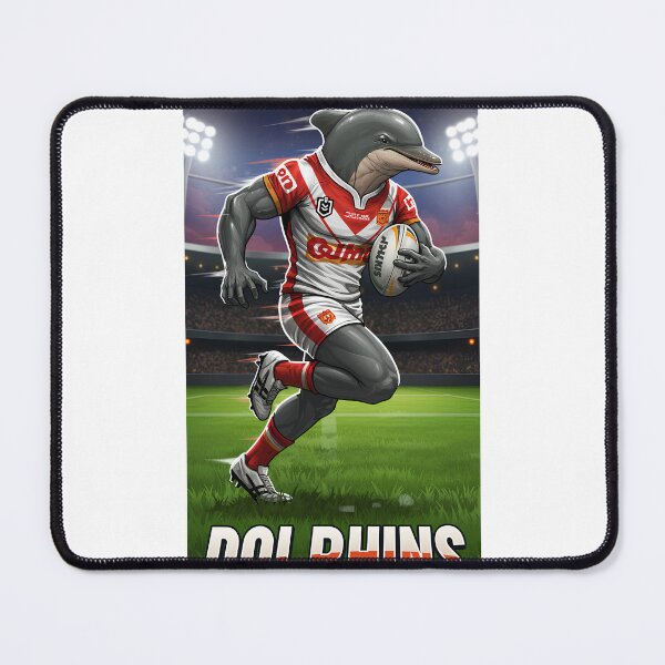 Item preview, "Funny Dolphin Rugby Sketch – Dolphins NRL Inspired Art" designed and sold by KnzSHOPPING.