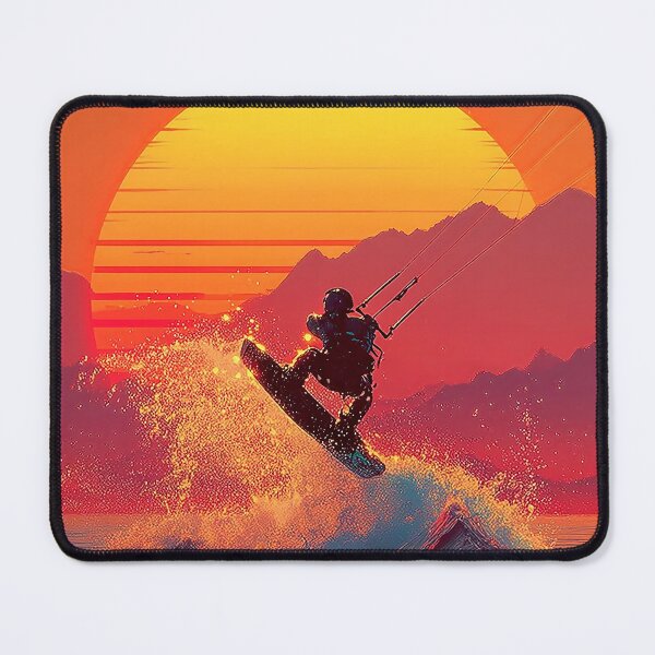 Item preview, Retro Neon Kitesurf at sundown  designed and sold by Mikakujumi.
