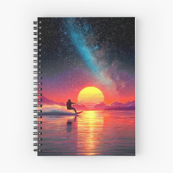 Item preview, Retro Neon Wakeboard at sundown - sky designed and sold by Mikakujumi.