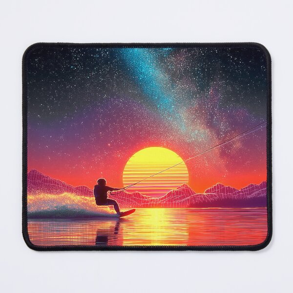 Item preview, Retro Neon Wakeboard at sundown - sky designed and sold by Mikakujumi.