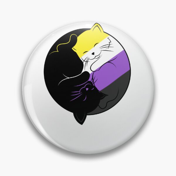Item preview, Subtle Non Binary Yin Yang Cats Pride Month LGBTQ designed and sold by Kimberley King Art  King Art.