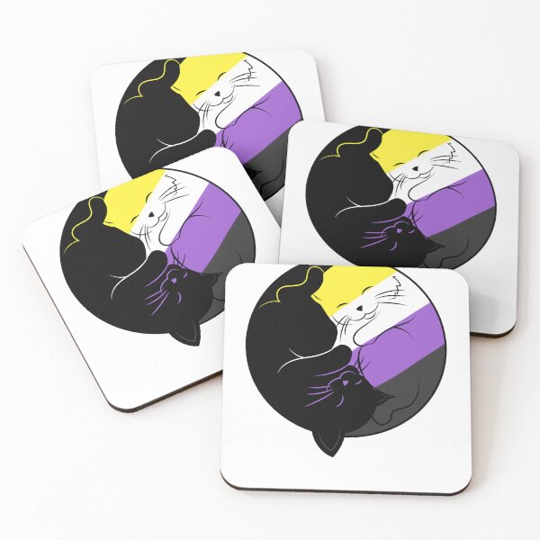 Item preview, Subtle Non Binary Yin Yang Cats Pride Month LGBTQ designed and sold by Kimberley King Art  King Art.