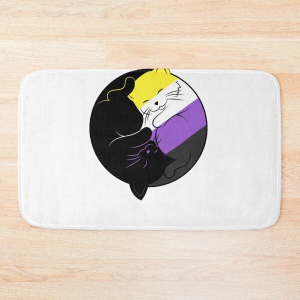 Item preview, Subtle Non Binary Yin Yang Cats Pride Month LGBTQ designed and sold by Kimberley King Art  King Art.