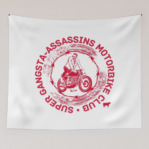 Item preview, Super Gangsta-Assassins Motorbike Club – Funny Biker Gang Parody designed and sold by UNK-Fatigues.