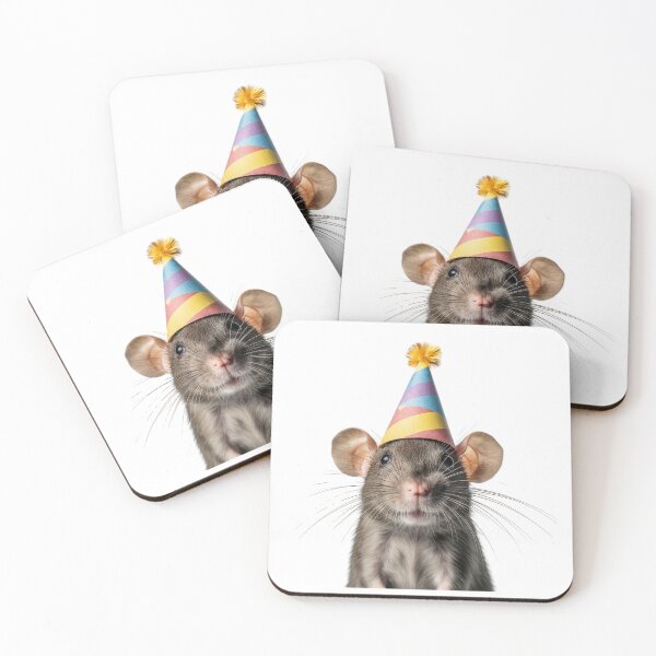 Item preview, Cute Rat with Party Hat Birthday Celebration designed and sold by LazyOwlStore.