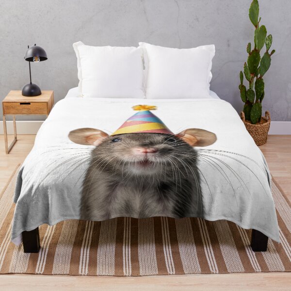 Item preview, Cute Rat with Party Hat Birthday Celebration designed and sold by LazyOwlStore.