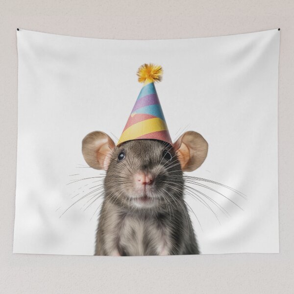 Item preview, Cute Rat with Party Hat Birthday Celebration designed and sold by LazyOwlStore.