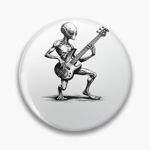Item preview, Alien Guitarist Rock Bass Guitar Lover Rocker Bassist Weird designed and sold by Kimberley King Art  King Art.