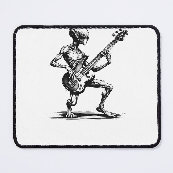 Item preview, Alien Guitarist Rock Bass Guitar Lover Rocker Bassist Weird designed and sold by Kimberley King Art King Art.