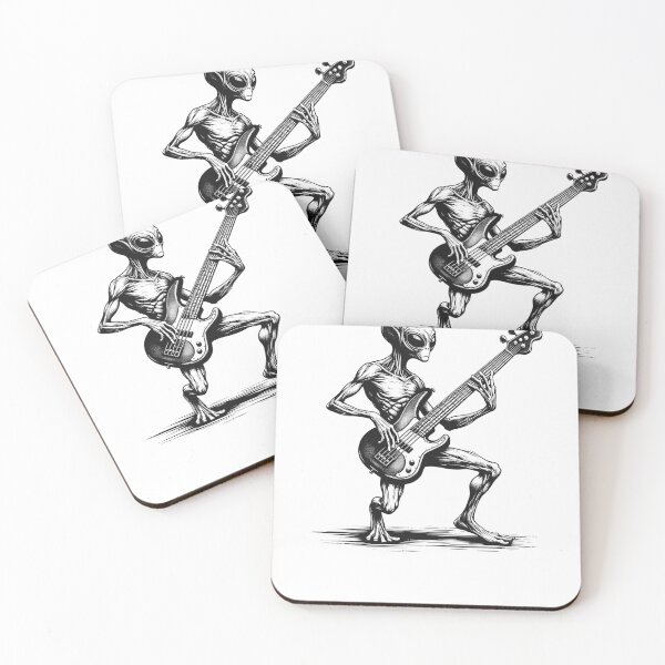 Item preview, Alien Guitarist Rock Bass Guitar Lover Rocker Bassist Weird designed and sold by Kimberley King Art  King Art.