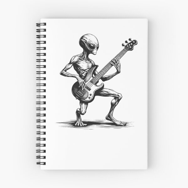 Item preview, Alien Guitarist Rock Bass Guitar Lover Rocker Bassist Weird designed and sold by Kimberley King Art  King Art.