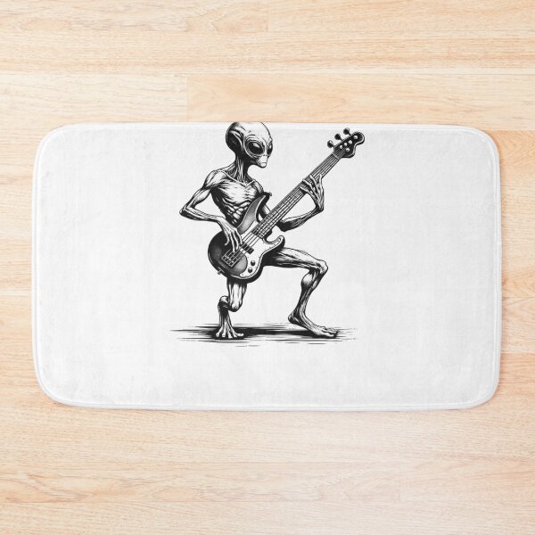 Item preview, Alien Guitarist Rock Bass Guitar Lover Rocker Bassist Weird designed and sold by Kimberley King Art  King Art.