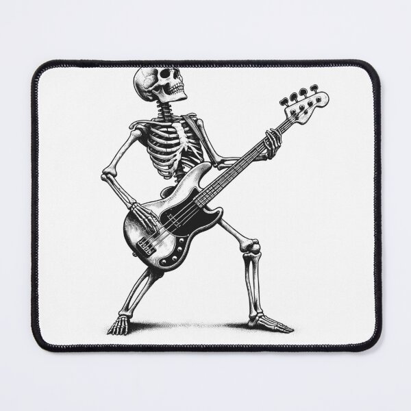Item preview, Skeleton Guitarist Rock Bass Guitar Lover Rocker Bassit designed and sold by Kimberley King Art King Art.