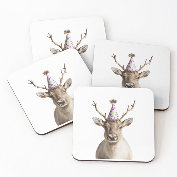 Item preview, Cute Reindeer with Party Hat Birthday Celebration designed and sold by LazyOwlStore.