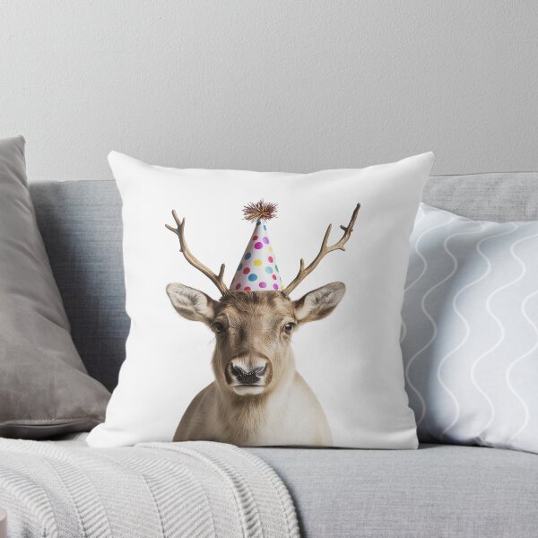 Item preview, Cute Reindeer with Party Hat Birthday Celebration designed and sold by LazyOwlStore.