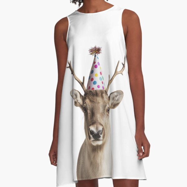 Item preview, Cute Reindeer with Party Hat Birthday Celebration designed and sold by LazyOwlStore.