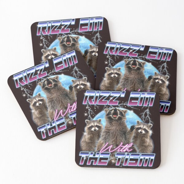 Item preview, Rizz Em With the Tism Meme - Funny Autism Racoon in vintage 90s bootleg style designed and sold by Becki-Studio.