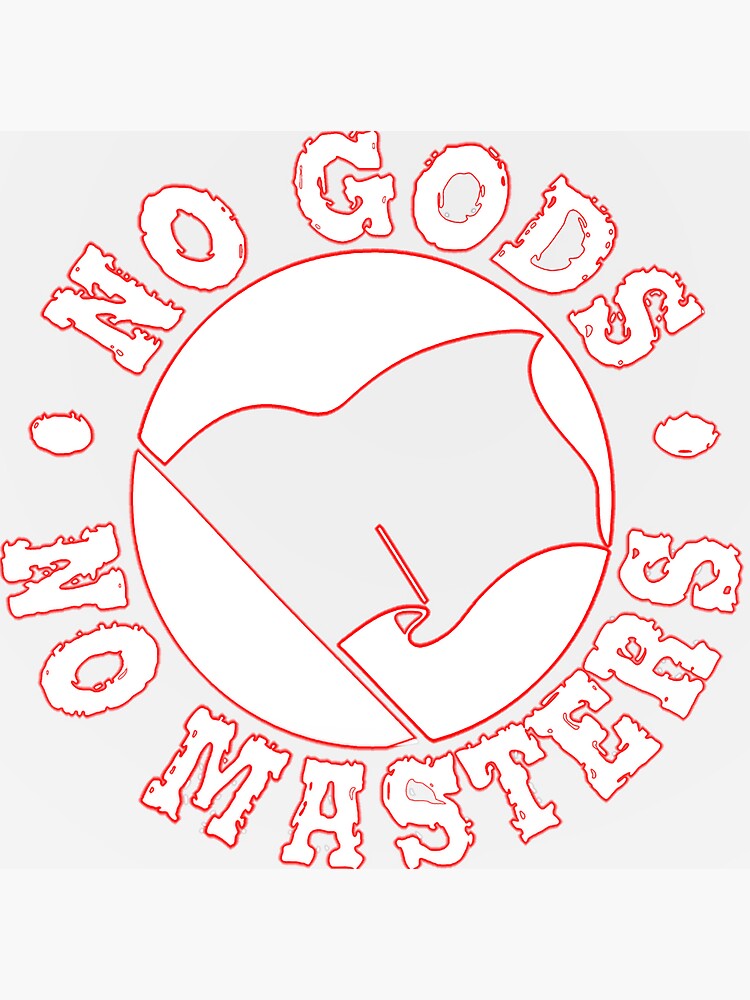 Thumbnail 3 von 3, Sticker, KEINE GÖTTER, KEINE MEISTER designt und verkauft von AnonAntifaPunk.