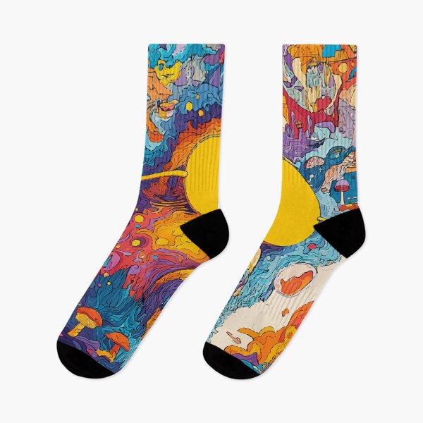 Artikelvorschau, Lächelnder psychedelischer Pilz – Trippy Blacklight Hippie Poster entworfen und verkauft von Moss and Moon Studio.