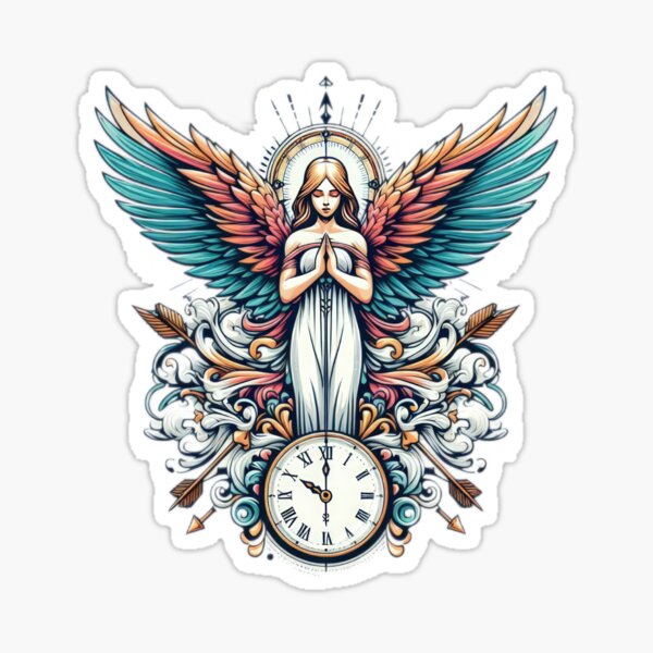 Item preview, Superhero angel with a clock ,Angel,angel art,divine power designed and sold by Expressions-Sel.