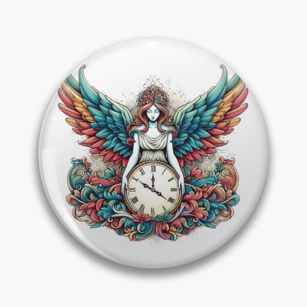 Item preview, Superhero colorful angel with a clock ,Angel,angel art,divine power designed and sold by Expressions-Sel.