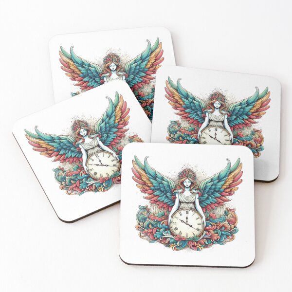 Item preview, Superhero colorful angel with a clock ,Angel,angel art,divine power designed and sold by Expressions-Sel.