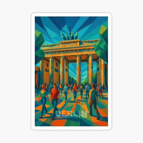 Artikel-Vorschau von Berlin BRANDENBURGER TOR – Tor zur Geschichte (Popart Reiseposter und Grußkarte), designt und verkauft von Kingdom of the Fly Design.