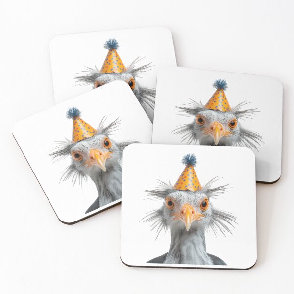 Item preview, Cute Secretary bird with Party Hat Birthday Celebration designed and sold by LazyOwlStore.