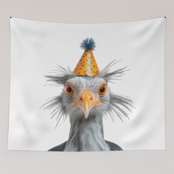 Item preview, Cute Secretary bird with Party Hat Birthday Celebration designed and sold by LazyOwlStore.