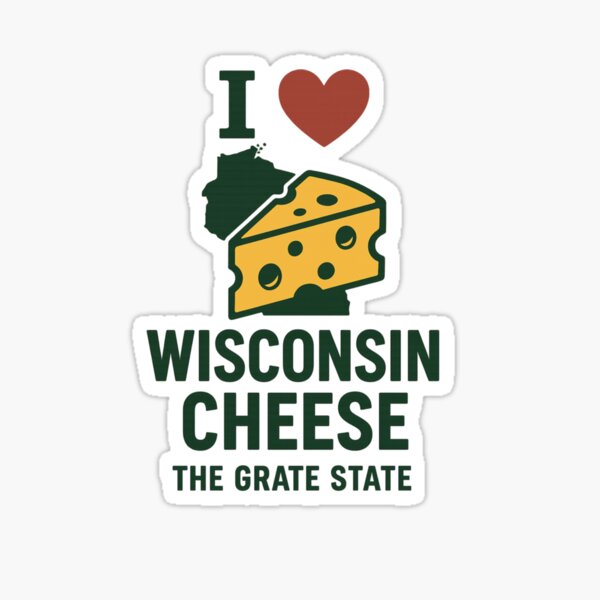Vista previa del artículo con la obra «Me encanta el queso de Wisconsin – Grate State», diseñado y vendido por Every Cup of Tee.
