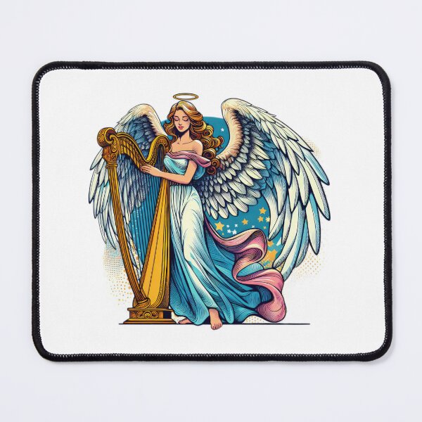 Item preview, Superhero angel woman with harp ,Angel,angel art,divine power designed and sold by Expressions-Sel.
